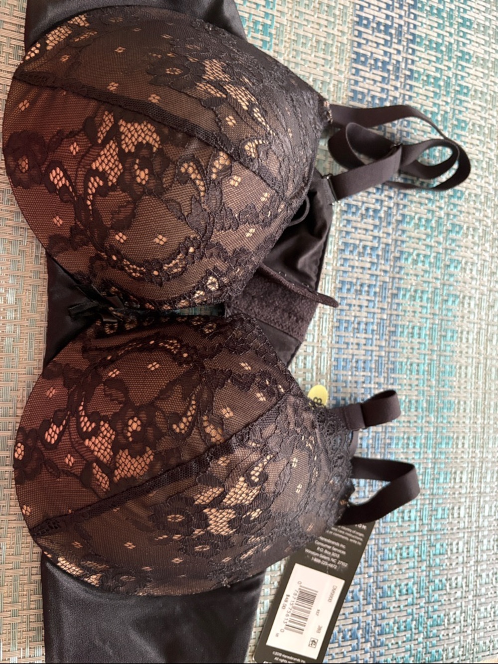 NWT Black Lace Push-Up Bra 38B